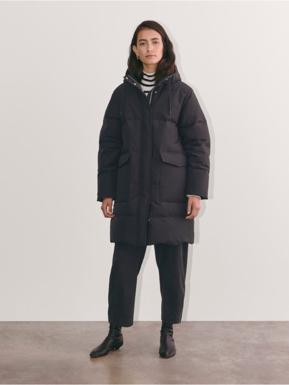 Everlane The Long Puffer Coat in Black (S)
